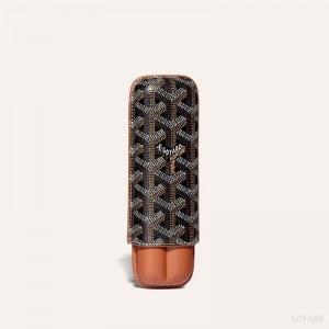 Black / Brown Goyard CHURCHILL 2 CIGAR CASE | UPAZ0288