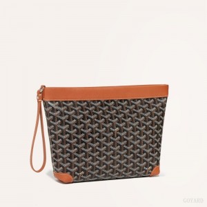 Black / Brown Goyard Conti pouch | XISM5838