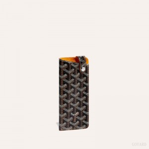 Black / Brown Goyard MONTMARTRE PM GLASSES CASE | RCEL1515