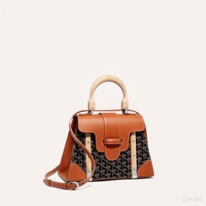 Black / Brown Goyard SAÏGON PM BAG | CTDM6262