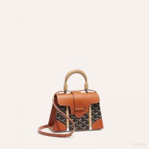 Black / Brown Goyard SAÏGON STRUCTURE MINI BAG | JRJD4953