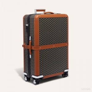 Black / Brown Goyard SATOLAS GM ROLLING SUITCASE | QYKY6005