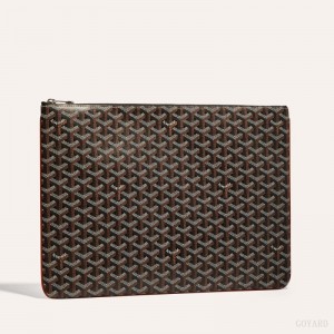 Black / Brown Goyard SENAT GM DOCUMENT CASE | HUTX4781