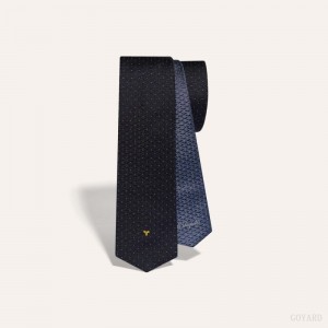 Navy Blue Goyard Eldredge Bicolore tie | XGQL1678