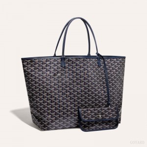 Navy Blue Goyard SAINT LOUIS GM BAG | WZFA4367