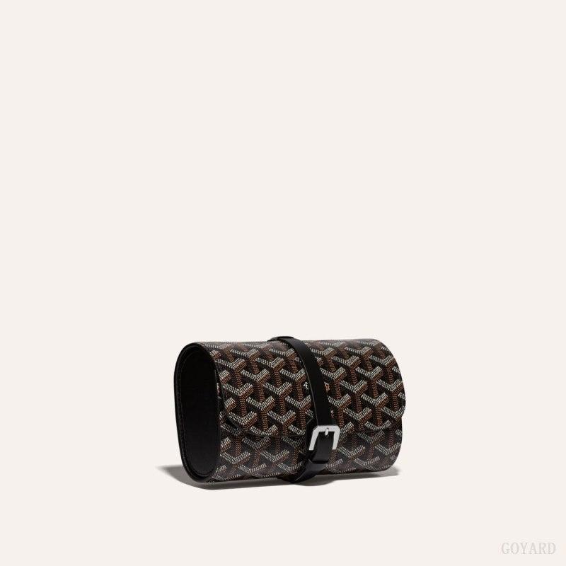 Black Goyard DOUBLE TRAVEL WATCH CASE | HMTB6163