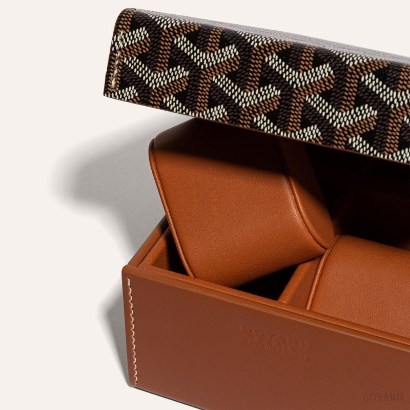 Black / Brown Goyard 4 WATCH CASE | DGXW7867