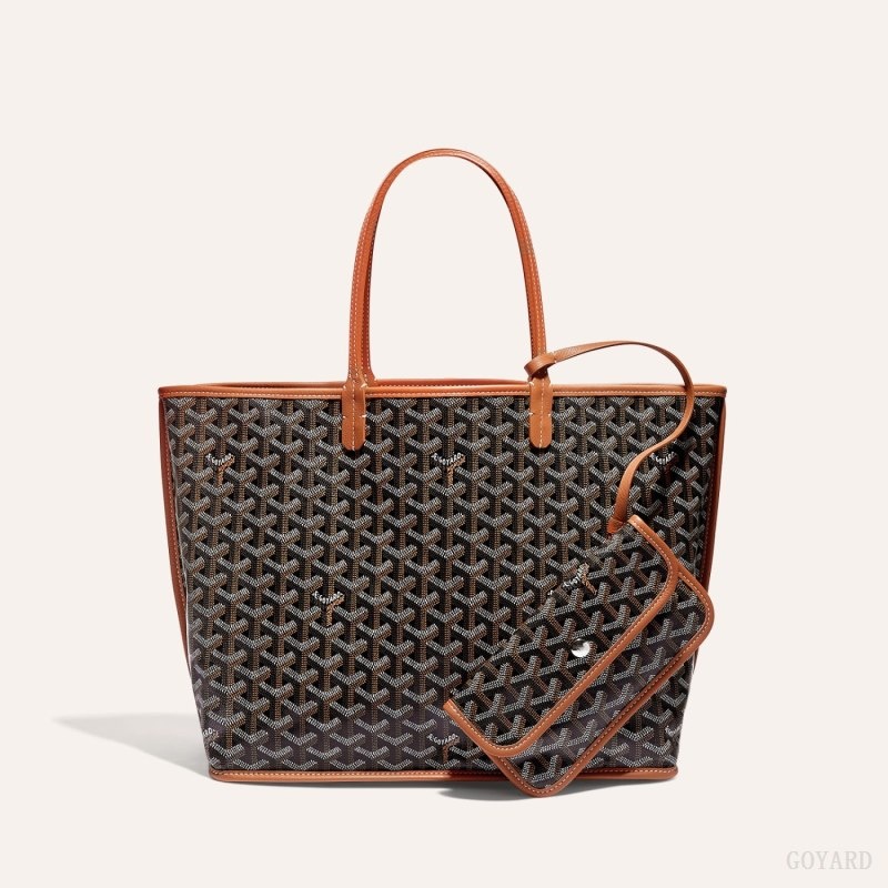 Black / Brown Goyard ANJOU PM BAG | VKLU4409