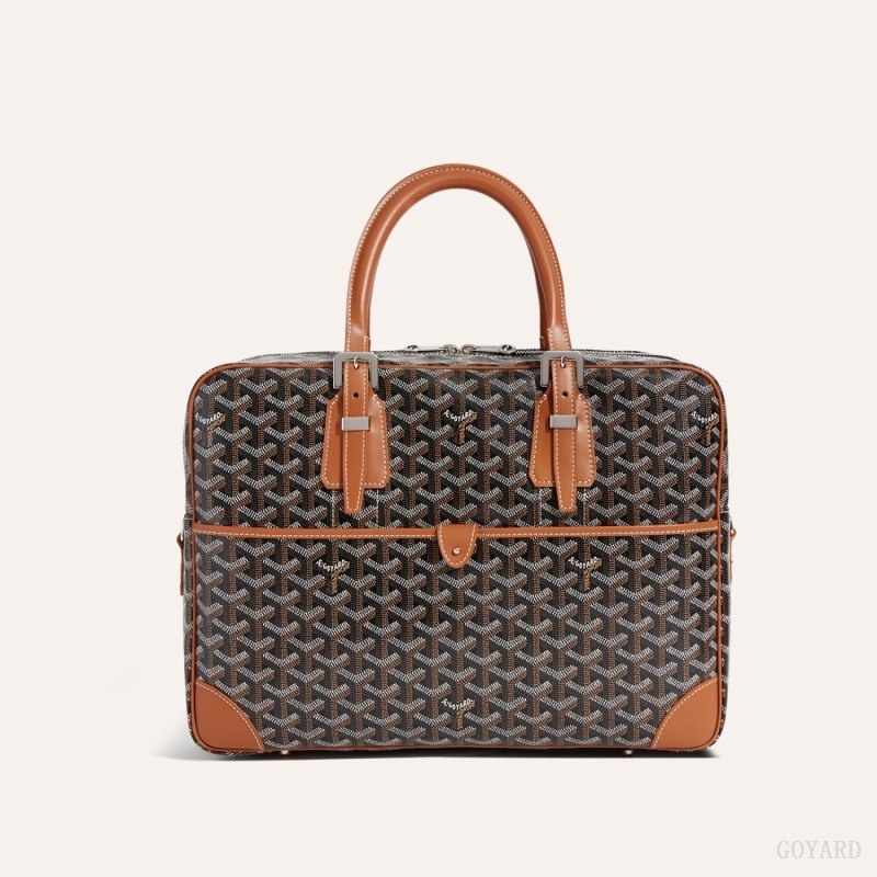 Black / Brown Goyard Ambassade MM Document Case | QYMV2906