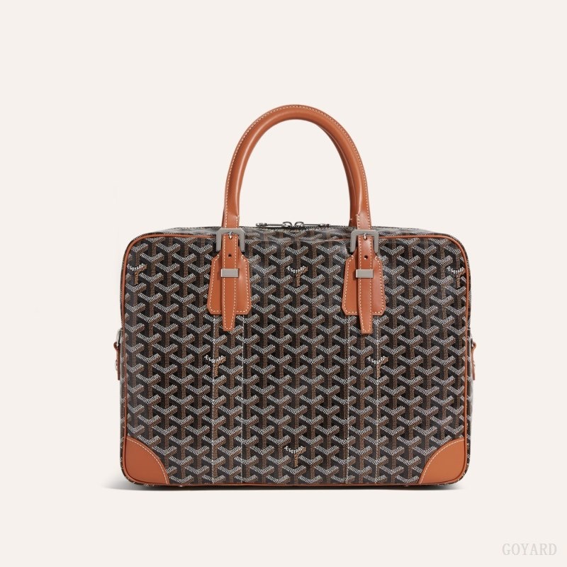 Black / Brown Goyard Ambassade MM Document Case | QYMV2906