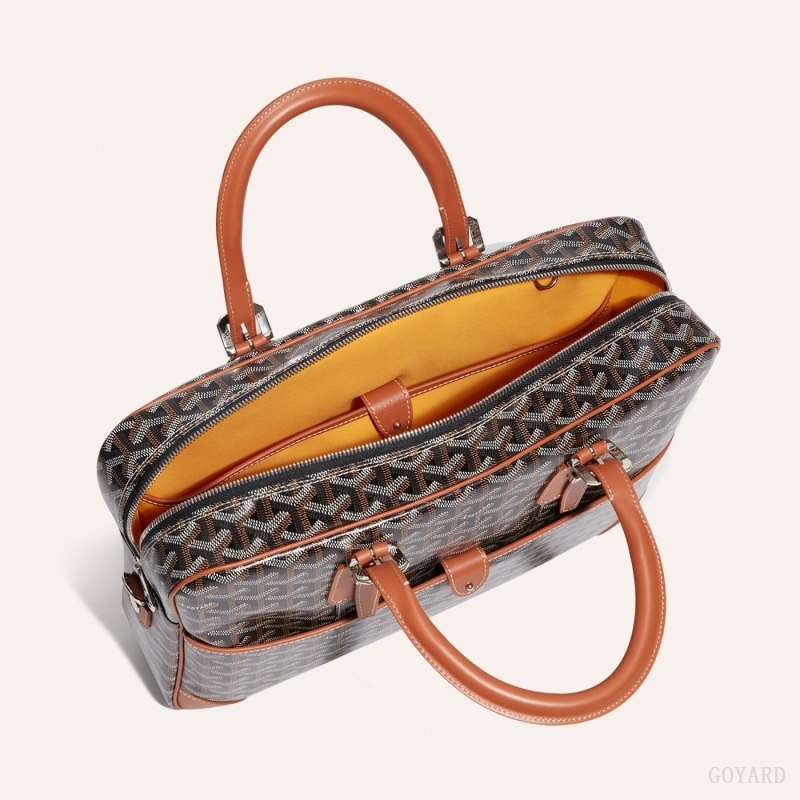 Black / Brown Goyard Ambassade MM Document Case | QYMV2906