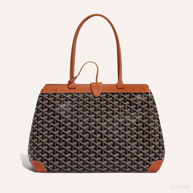 Black / Brown Goyard BELLECHASSE BIAUDE PM BAG | JNBK3075