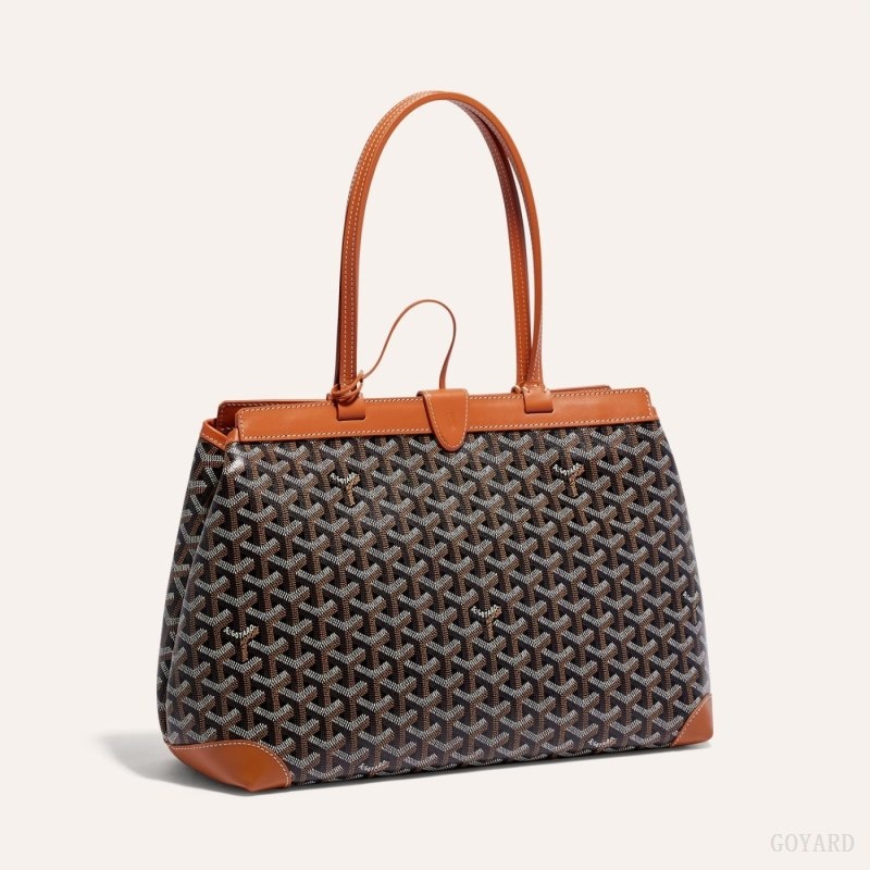 Black / Brown Goyard BELLECHASSE BIAUDE PM BAG | JNBK3075