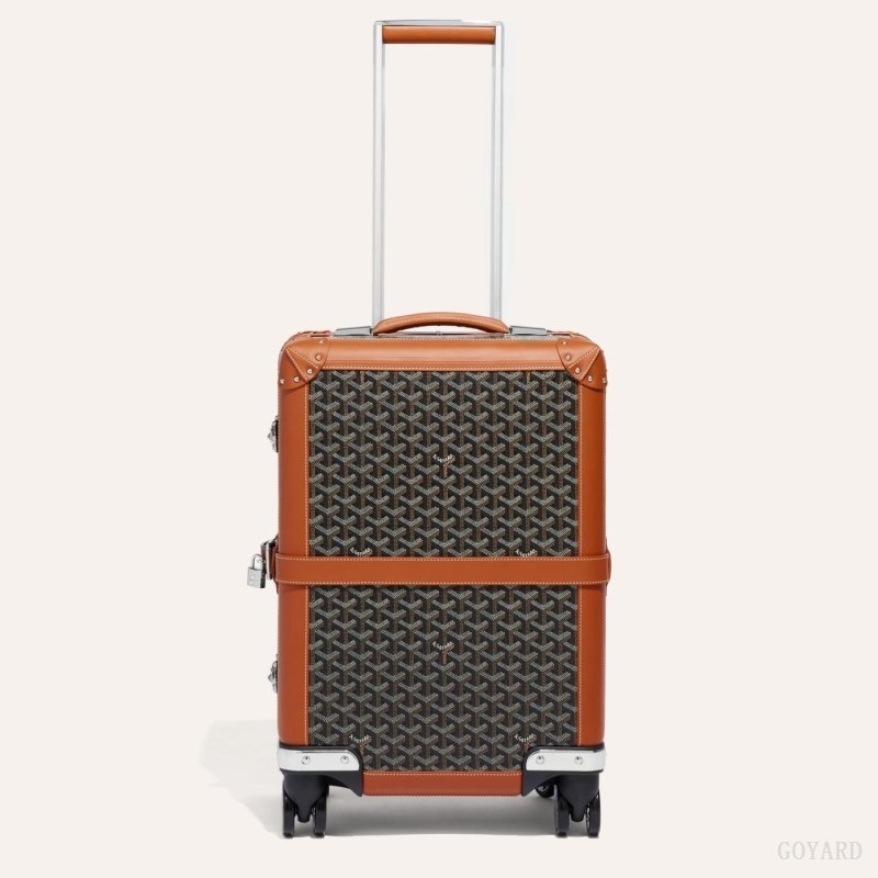 Black / Brown Goyard BOURGET PM TROLLEY CASE | NNNZ1462