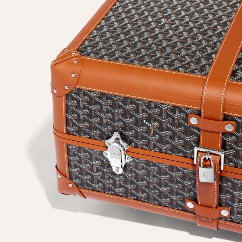 Black / Brown Goyard BOURGET PM TROLLEY CASE | NNNZ1462