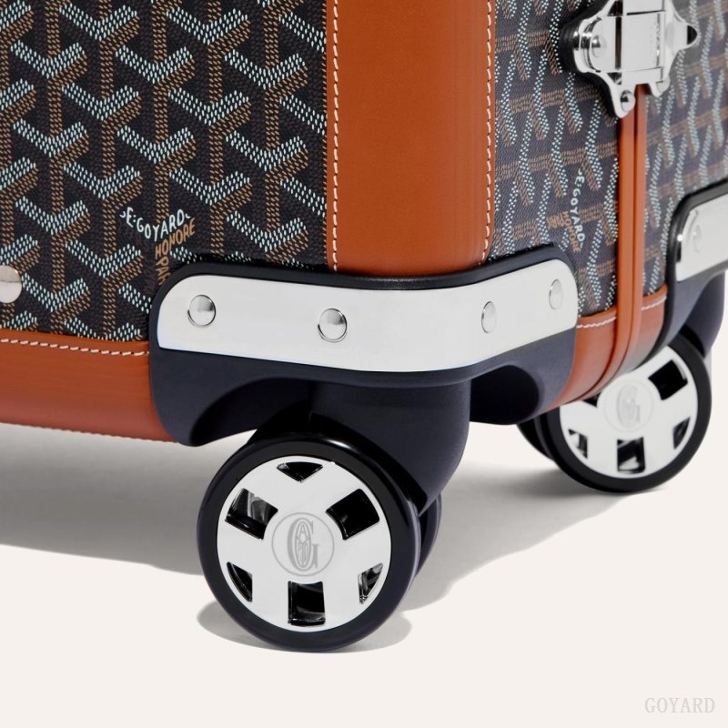 Black / Brown Goyard BOURGET PM TROLLEY CASE | NNNZ1462