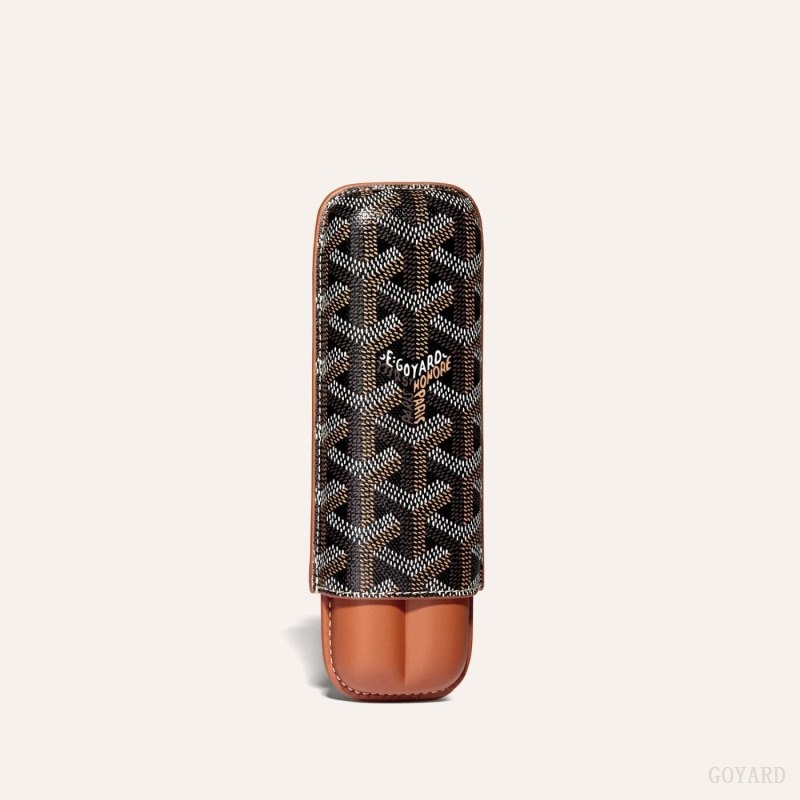 Black / Brown Goyard CHURCHILL 2 CIGAR CASE | UPAZ0288