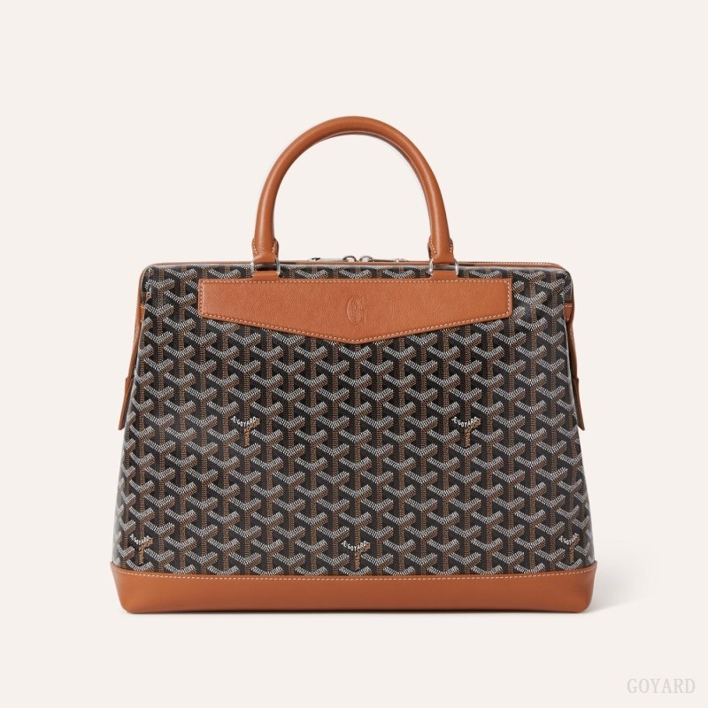 Black / Brown Goyard Cisalpin Document Case | HZEA4159