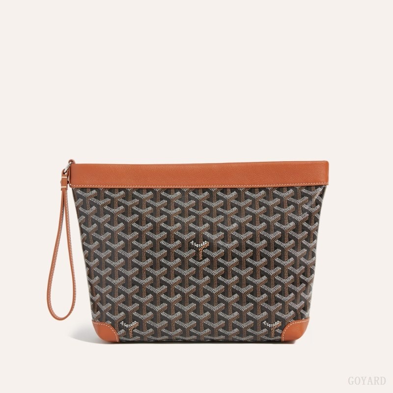 Black / Brown Goyard Conti pouch | XISM5838