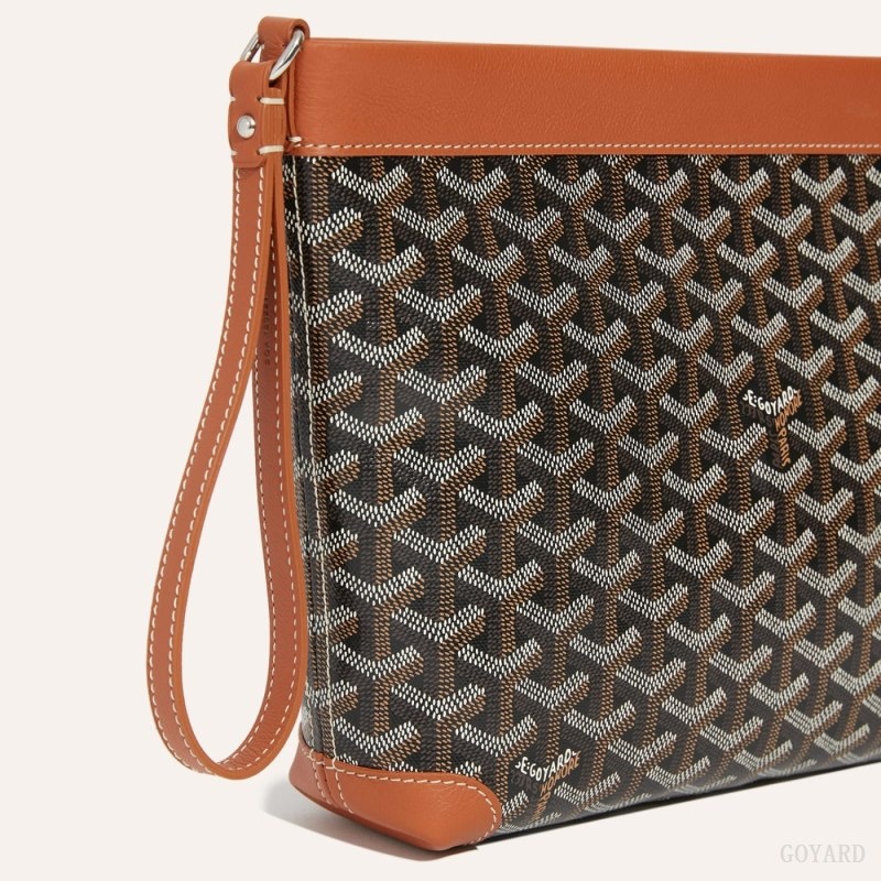 Black / Brown Goyard Conti pouch | XISM5838