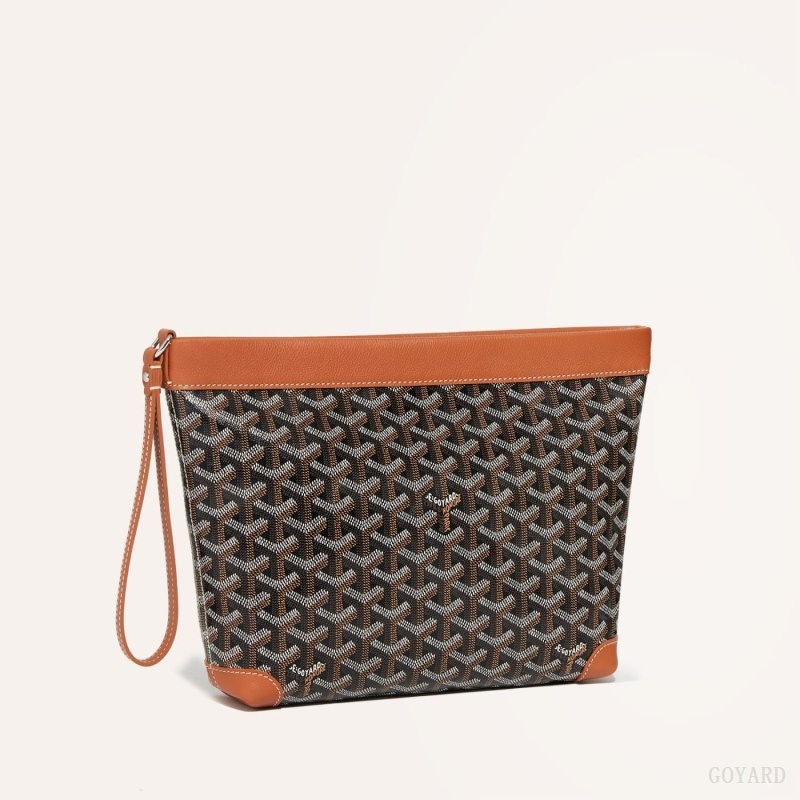 Black / Brown Goyard Conti pouch | XISM5838