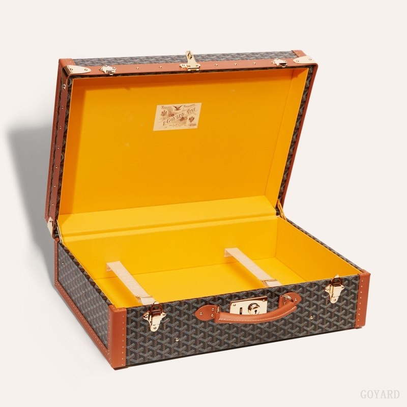 Black / Brown Goyard GRAND HÔTEL 55 CASE | YJKL8252