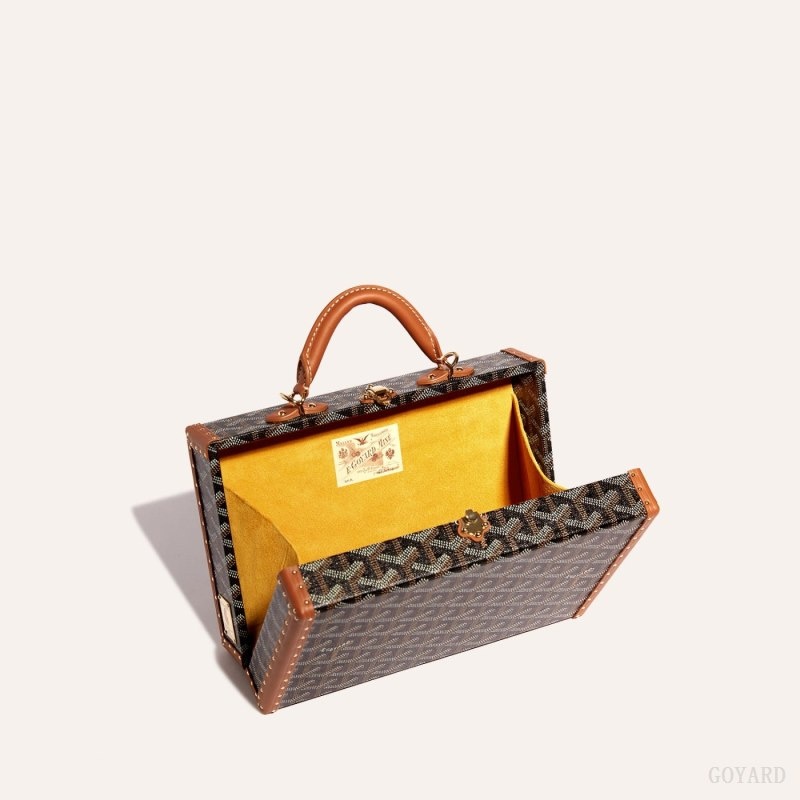 Black / Brown Goyard Grand Hôtel Trunk Bag | HLDE0231