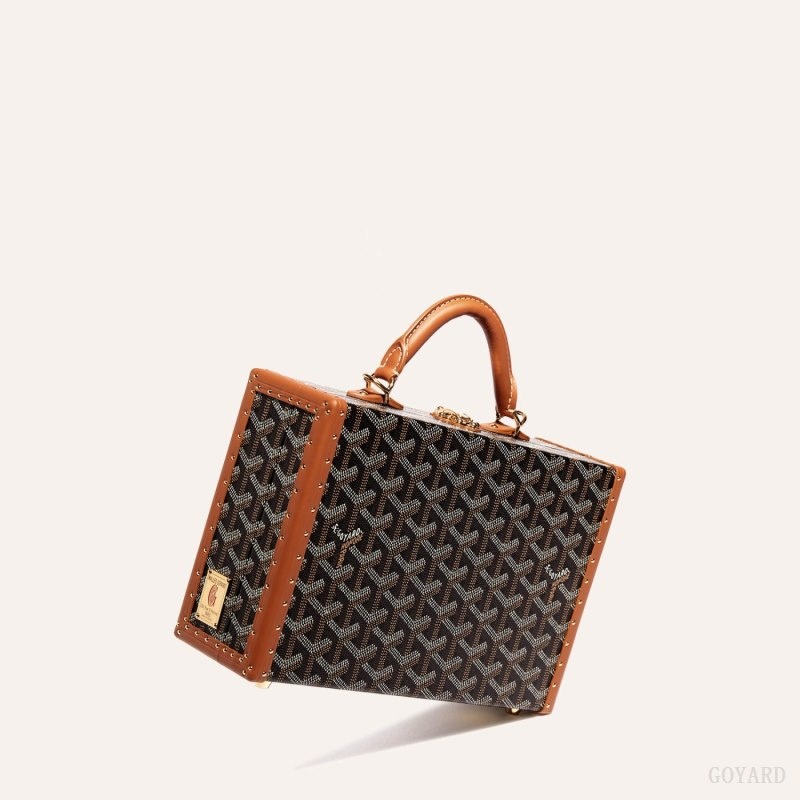 Black / Brown Goyard Grand Hôtel Trunk Bag | HLDE0231