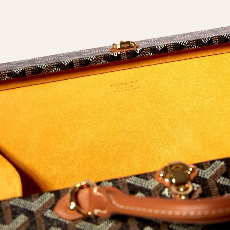 Black / Brown Goyard Grand Hôtel Trunk Bag | HLDE0231