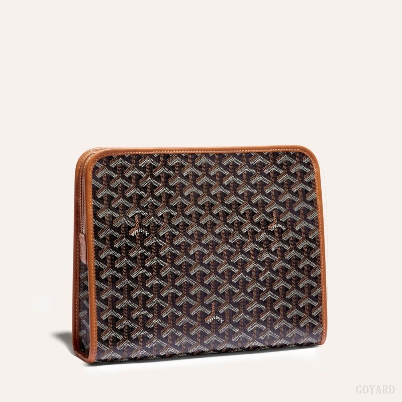 Black / Brown Goyard JOUVENCE GM TOILET BAG | OBPX1085