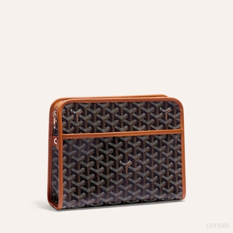 Black / Brown Goyard JOUVENCE MM TOILET BAG | XHUE3021