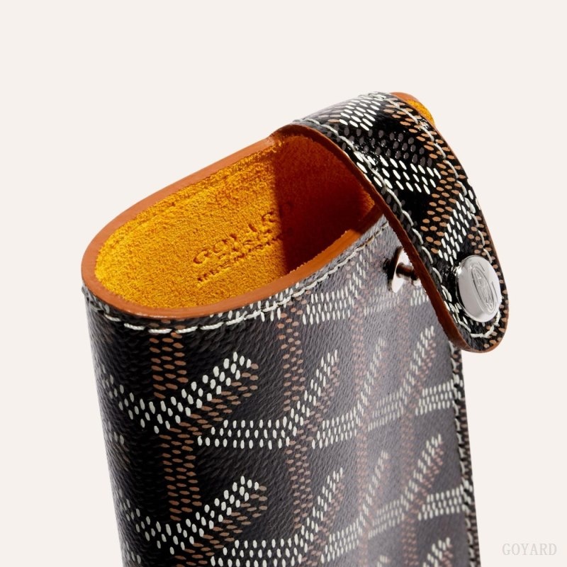 Black / Brown Goyard MONTMARTRE PM GLASSES CASE | RCEL1515