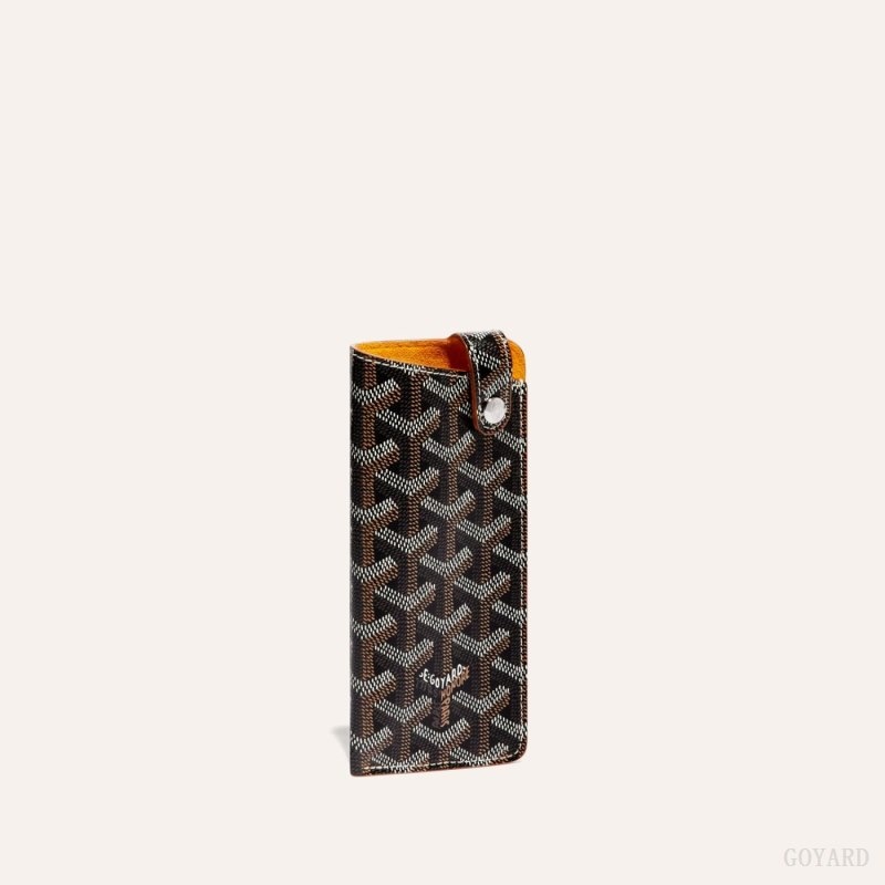 Black / Brown Goyard MONTMARTRE PM GLASSES CASE | RCEL1515