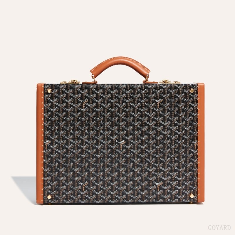 Black / Brown Goyard Manoir PM Document Case | XIZQ4284