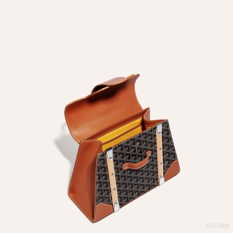 Black / Brown Goyard SAÏGON PM BAG | CTDM6262