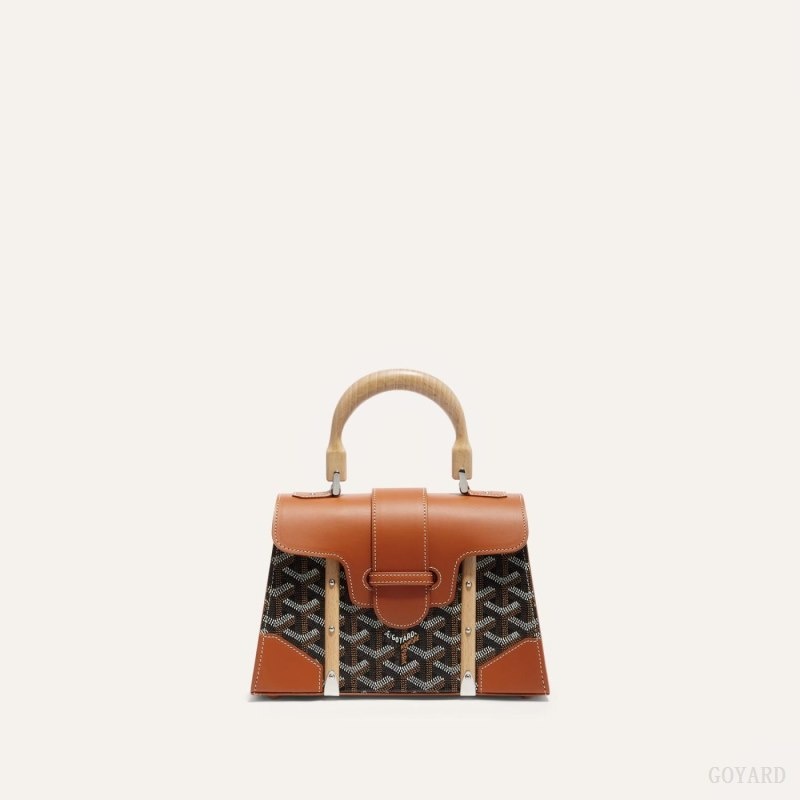 Black / Brown Goyard SAÏGON STRUCTURE MINI BAG | JRJD4953