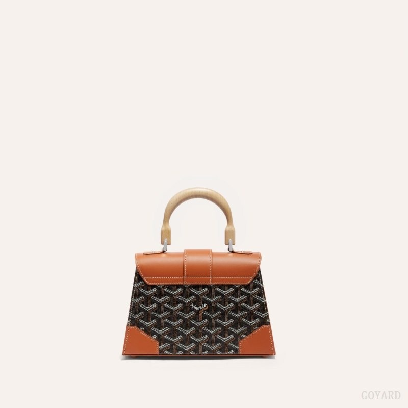 Black / Brown Goyard SAÏGON STRUCTURE MINI BAG | JRJD4953