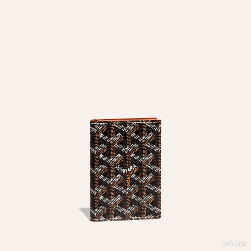 Black / Brown Goyard SAINT-MARC CARD WALLET | TCBU3356