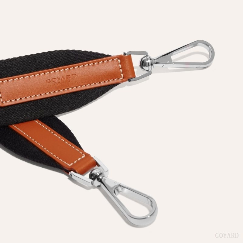 Black / Brown Goyard SANGLE MM STRAP | GJHE2503