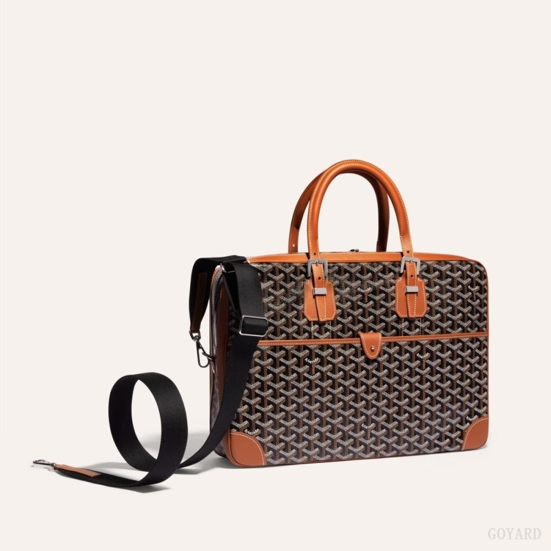 Black / Brown Goyard SANGLE MM STRAP | GJHE2503