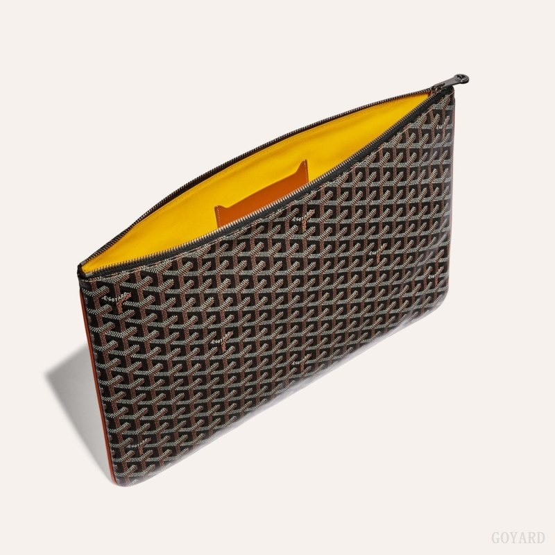 Black / Brown Goyard SENAT GM DOCUMENT CASE | HUTX4781