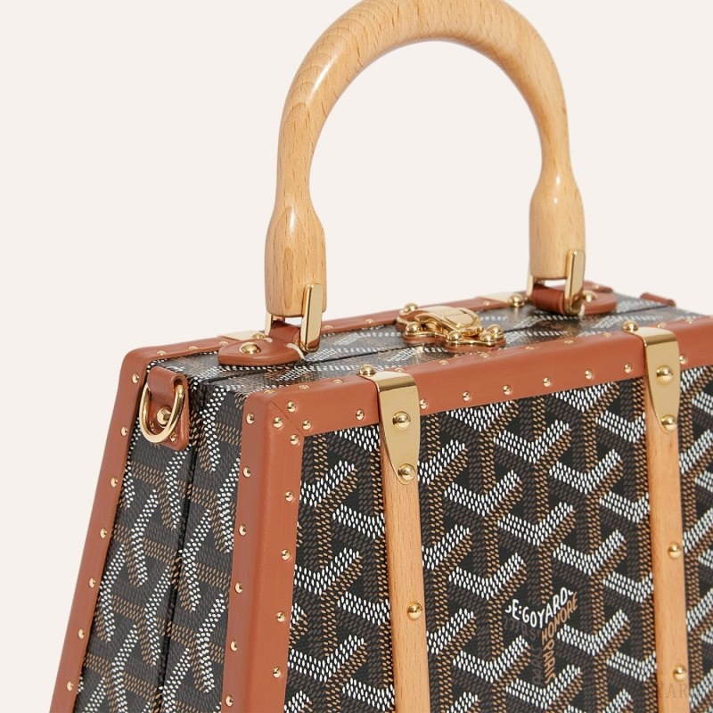 Black / Brown Goyard Saïgon Mini Trunk Bag | FJVO7699