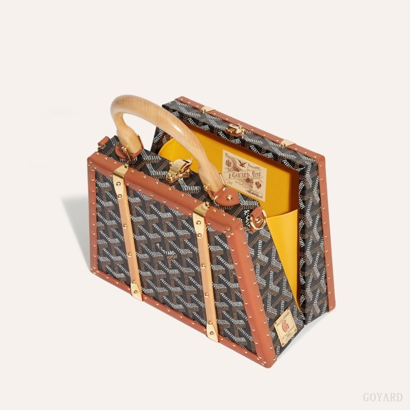 Black / Brown Goyard Saïgon Mini Trunk Bag | FJVO7699