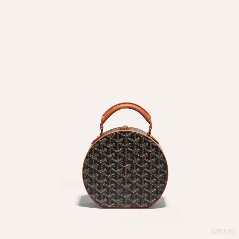 Black / Brown Goyard THE ALTO HATBOX TRUNK BAG | HCEB5772