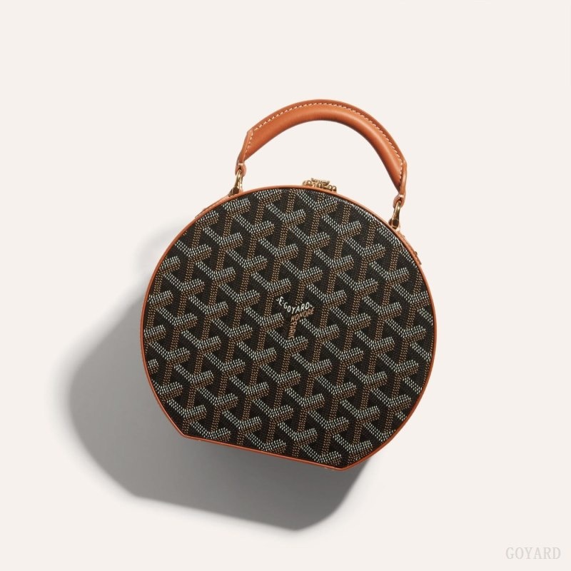 Black / Brown Goyard THE ALTO HATBOX TRUNK BAG | HCEB5772