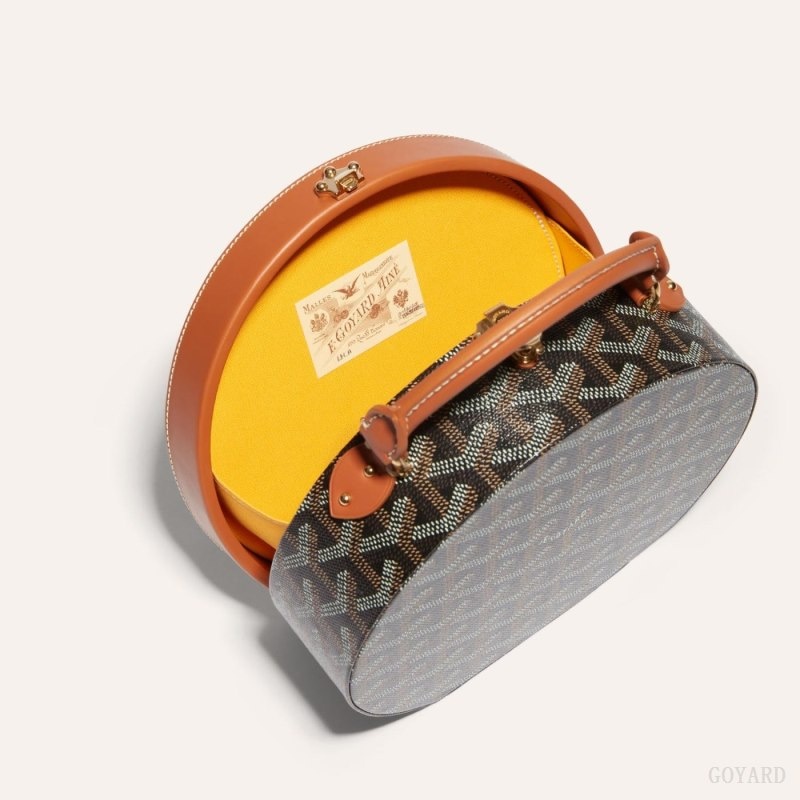 Black / Brown Goyard THE ALTO HATBOX TRUNK BAG | HCEB5772