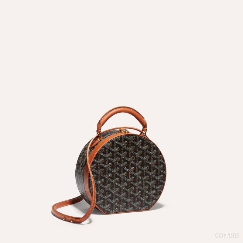 Black / Brown Goyard THE ALTO HATBOX TRUNK BAG | HCEB5772