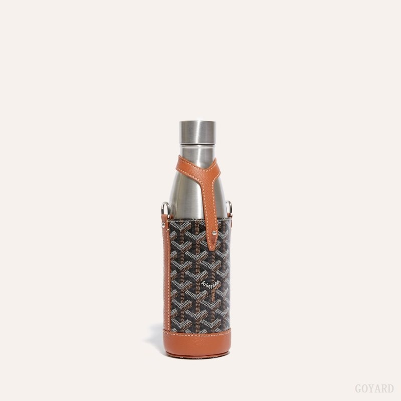 Black / Brown Goyard Yonne MM Case & Flask | KRYP1037