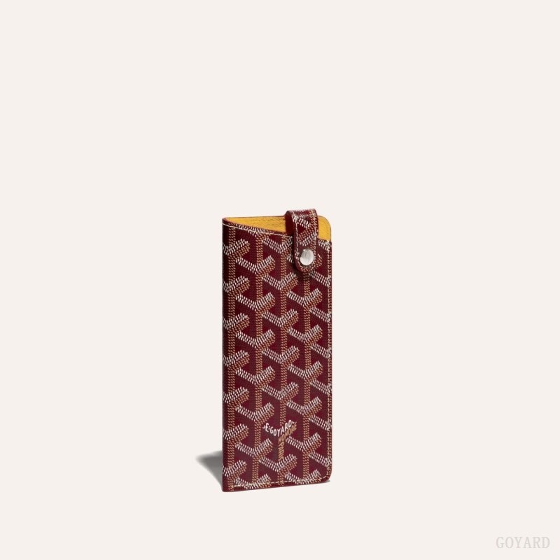 Burgundy Goyard MONTMARTRE PM GLASSES CASE | FNKQ2009