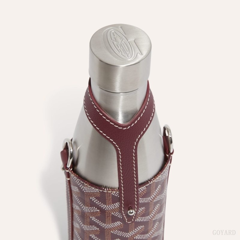 Burgundy Goyard Yonne MM Case & Flask | BBPT2434